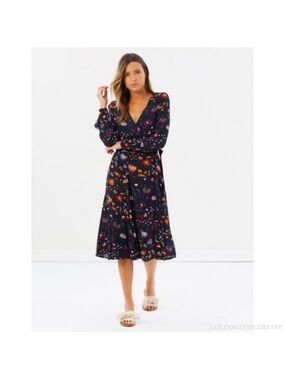 Tigerlily Navy Floral Wrap Maxi Dress